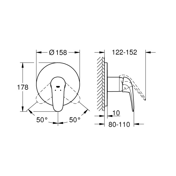 Grohe Eurostyle Смеситель однорычажный на 1 выход (24046003)