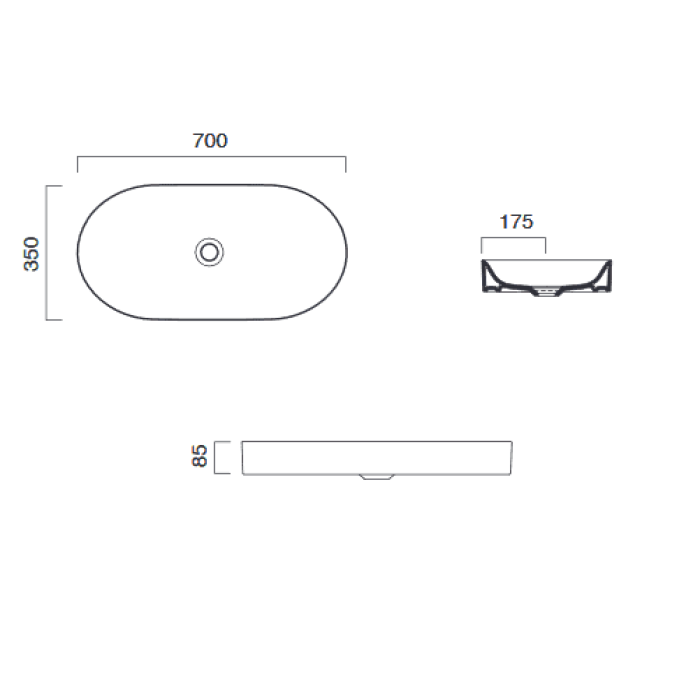 Керамическая раковина 70 см Catalano Horizon, oro-bianco Керамическая раковина 70 см Catalano Horizon, oro-bianco