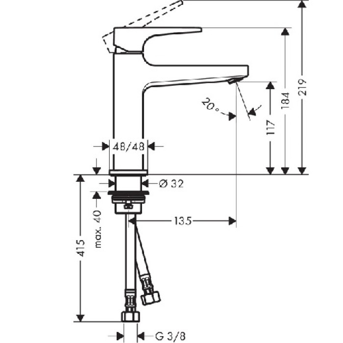 Смеситель для раковины Hansgrohe Metropol 110 CoolStart 32508000 Смеситель для раковины Hansgrohe Metropol 110 CoolStart 32508000