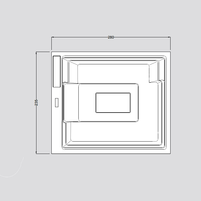 Gruppo Treesse Muse Минибассейн 280x235x98 см встраиваемый