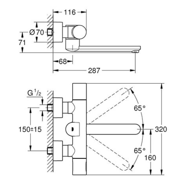 Инфракрасный термостатический смеситель для раковины Grohe Eurosmart Cosmopolitan E 36332000 Инфракрасный термостатический смеситель для раковины Grohe Eurosmart Cosmopolitan E 36332000