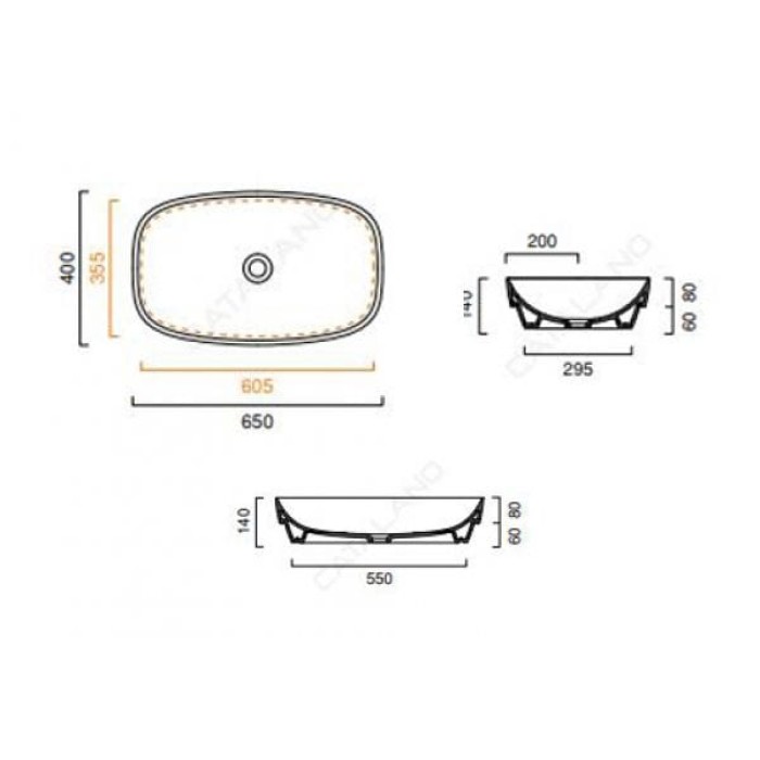 Керамическая раковина 65 см Catalano Green Lux