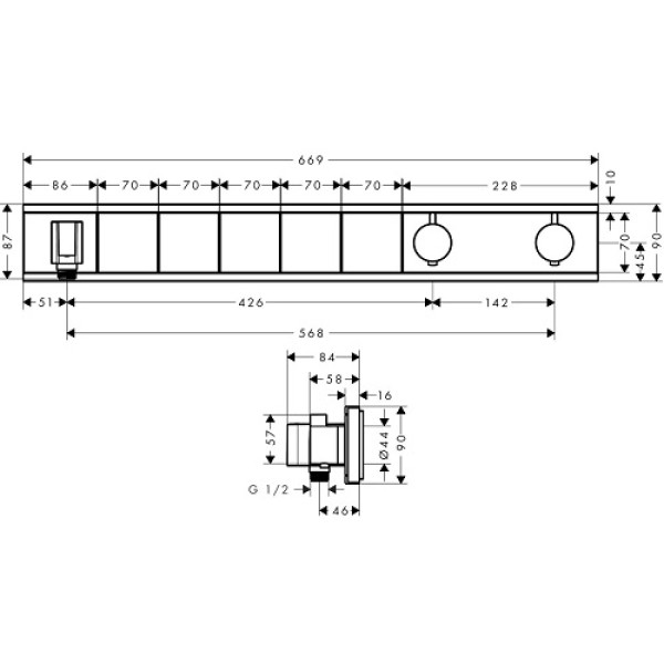 Термостат для душа Hansgrohe RainSelect 15358000