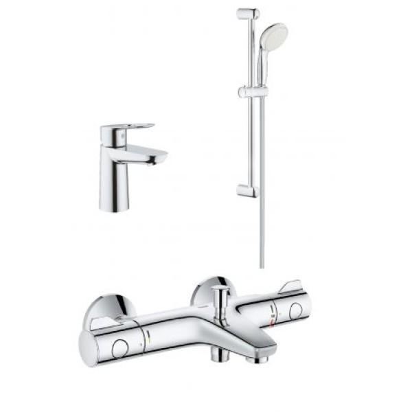 Grohe Набор смесителей BAU LOOP 3 в 1 для ванны и душа с термостатом (34550TS)