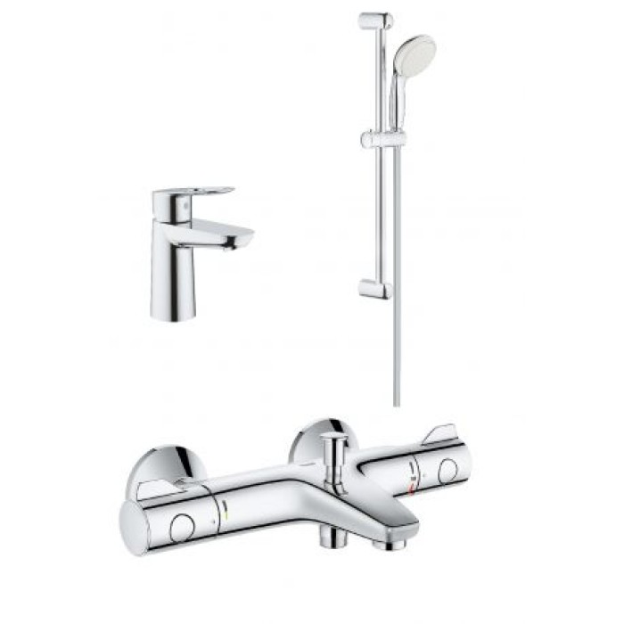 Grohe Набор смесителей BAU LOOP 3 в 1 для ванны и душа с термостатом (34550TS)