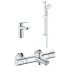 Grohe Набор смесителей BAU LOOP 3 в 1 для ванны и душа с термостатом (34550TS)
