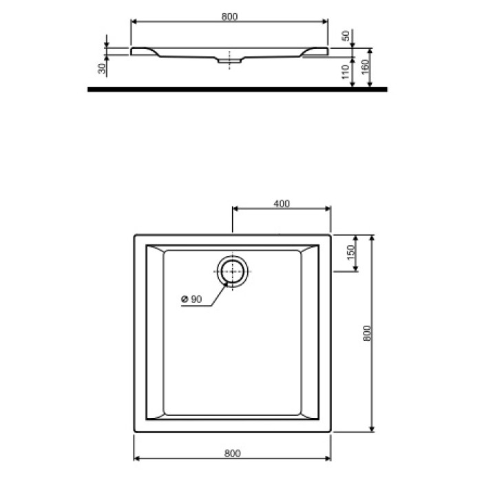 Душевой поддон KOLO PACYFIK 80x80 xBK0780000