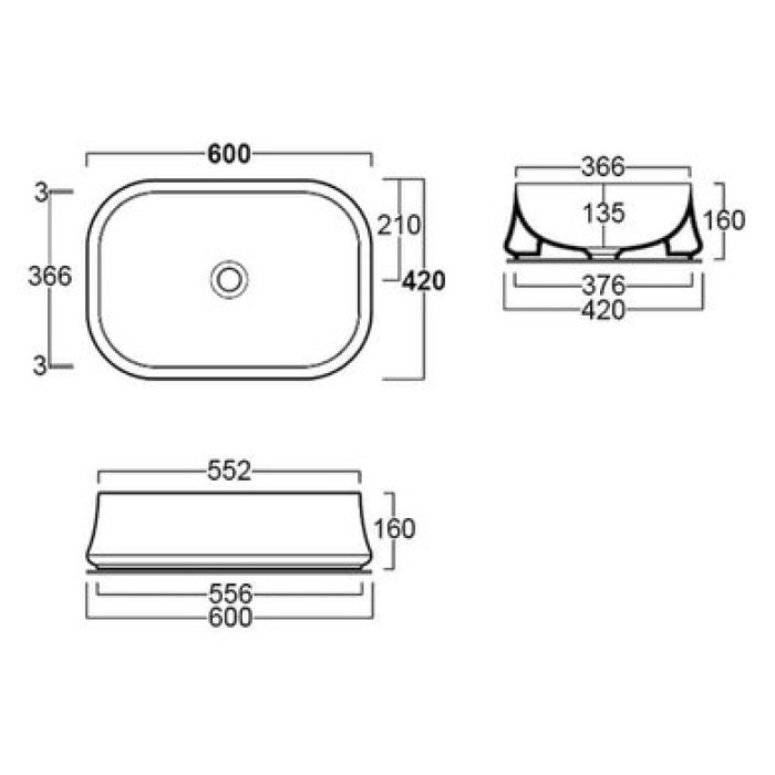 Керамическая раковина 60 см Simas Sharp SH 08 Керамическая раковина 60 см Simas Sharp SH 08