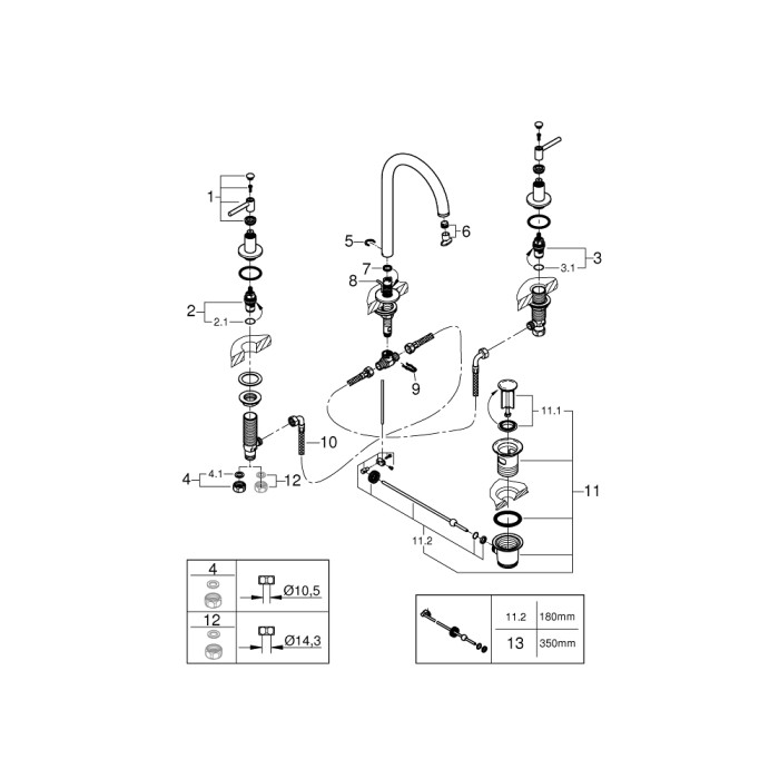 Grohe Atrio new Смеситель для раковины на три отверстия M-Size (20009DC3)