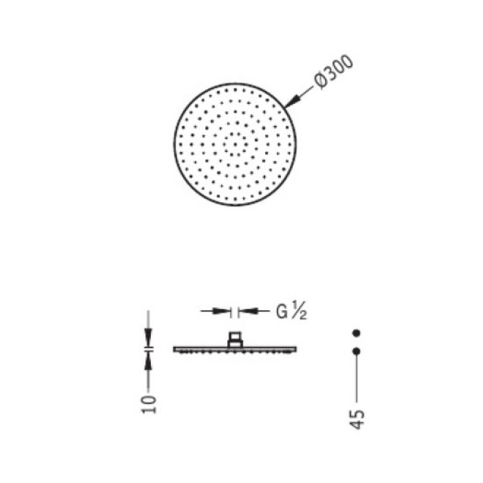 Верхний душ Ø 300 мм Tres Showers Head 13413730