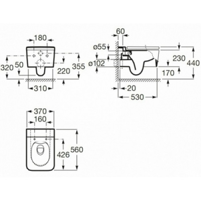 Унитаз подвесной Roca Inspira Rimless (A346537000)