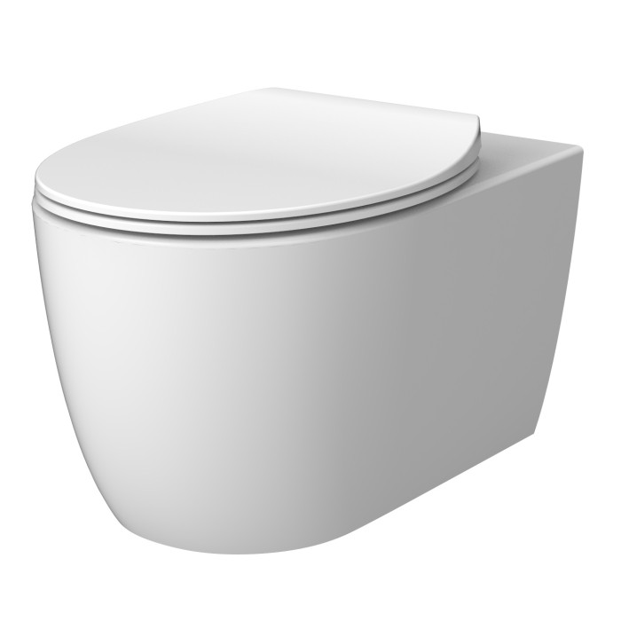 DEVIT 3020155W ACQUA NEW Унитаз подвесной без ободка, тонкая крышка soft-close, quickfix, белый матовый