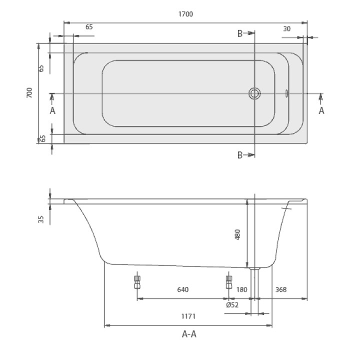 Ванна акриловая Villeroy&Boch Architectura UBA177ARA2V-01