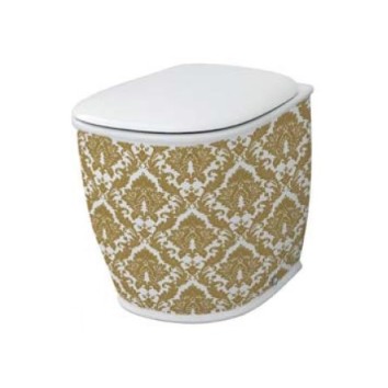 Напольный унитаз Artceram Azuley (AZV002 01;89) white glossy/gold damasco