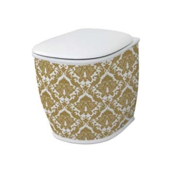 Напольный унитаз Artceram Azuley (AZV002 01;89) white glossy/gold damasco
