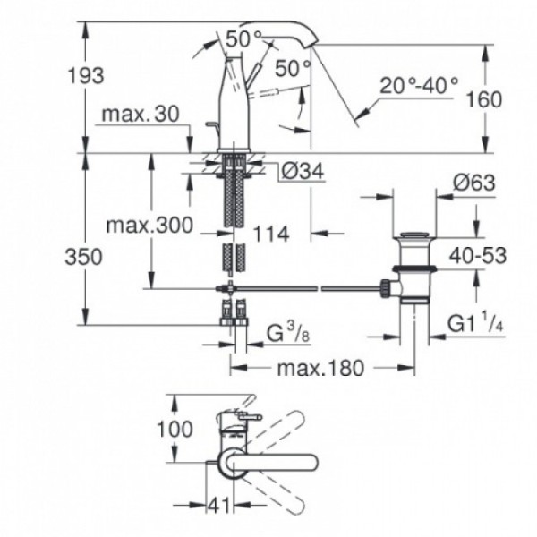 Grohe Essence Смеситель однорычажный для раковины M-Size (23462DA1 )