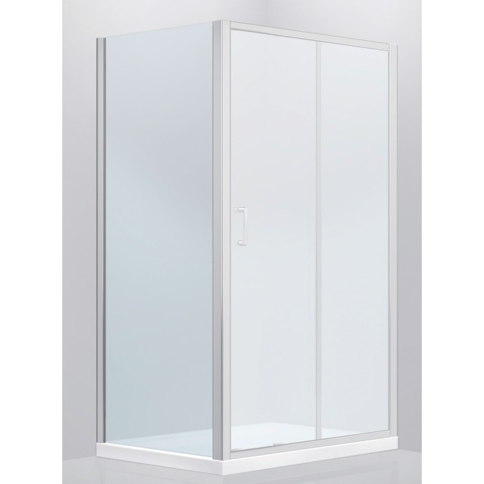 Панель боковая Devit Fresh, универсальная, 80x190 хром/прозрачное стекло FEN8280