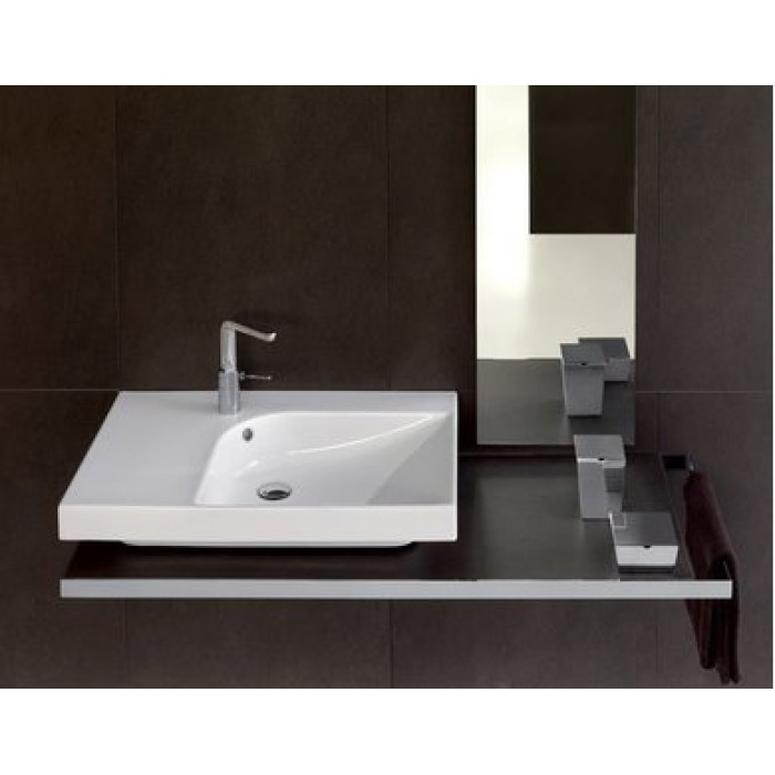 Керамическая раковина 75 см Hatria Grandangolo, белый (YxET01) Керамическая раковина 75 см Hatria Grandangolo, белый (YxET01)