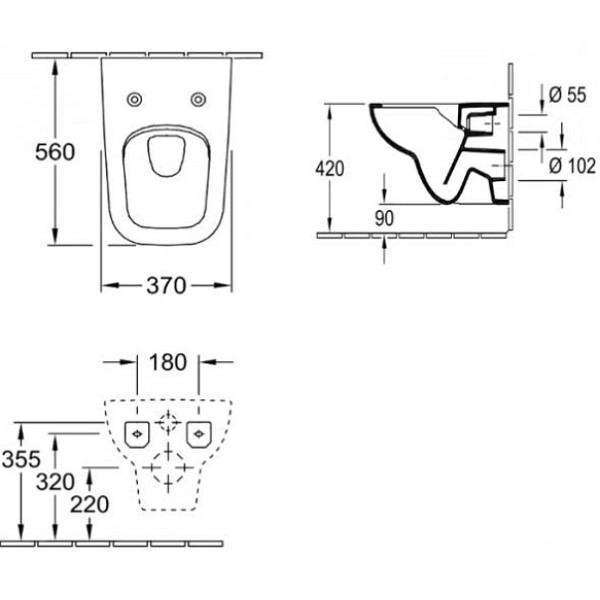 Унитаз подвесной Villeroy & Boch Joyce Directflush (5607HR01) с сидением Slimseat с функцией QuickRelease и SoftClosing (9M52S101)