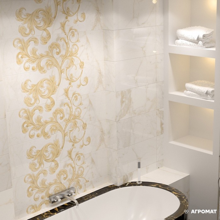 Плитка GOLDEN TILE Saint Laurent 9A0331 8×600×300 под мрамор