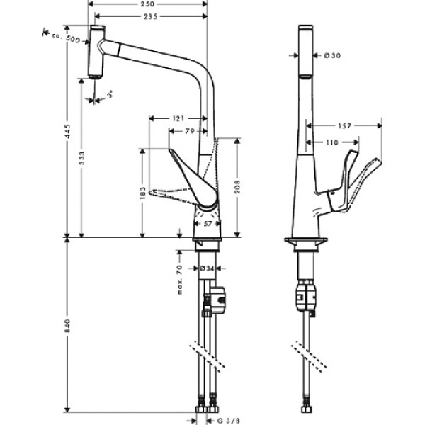 Смеситель для кухни Hansgrohe Metris Select 320 14884000