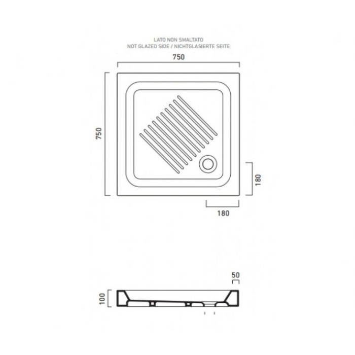 Душевой поддон 75х75 Catalano Base Душевой поддон 75х75 Catalano Base