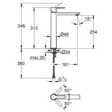 Grohe Lineare Смеситель однорычажный для раковины XL-Size (23405AL1)