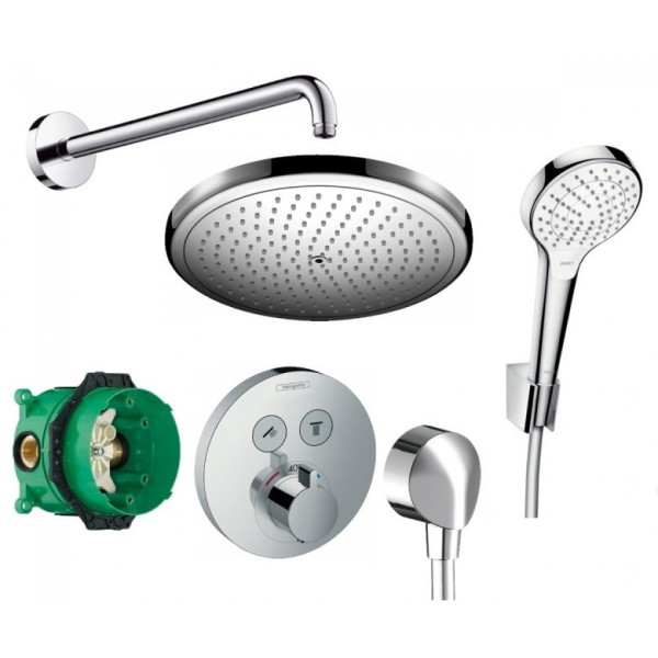 Плитка керамогранит Душевой набор Hansgrohe Select S скрытого монтажа 1212019 для пола