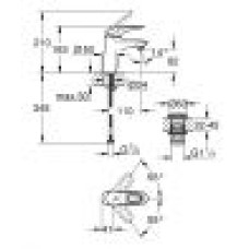Grohe Eurostyle Смеситель однорычажный для раковины S-Size + нажимной донный клапан (23929003)
