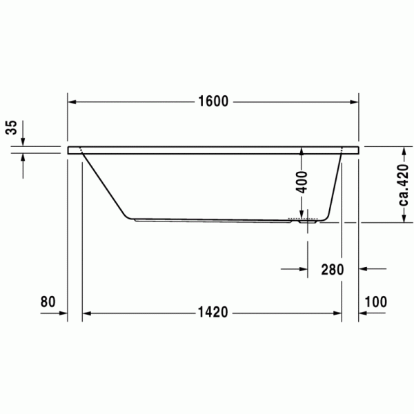 D-Code ванна прямоугольная 160 см 700096000000000 в интернет-магазине «Estet Room»