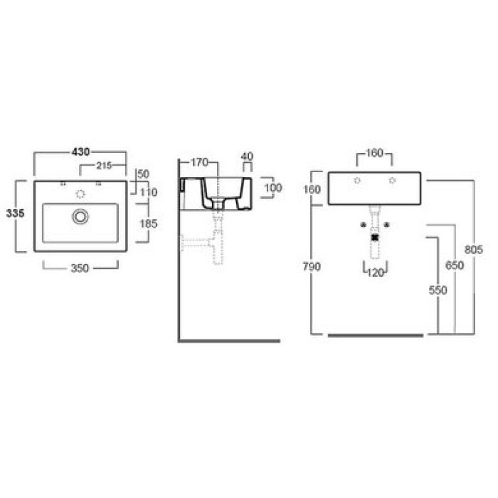 Керамическая раковина 43 см Simas Frozen, nero glossy FZ 14