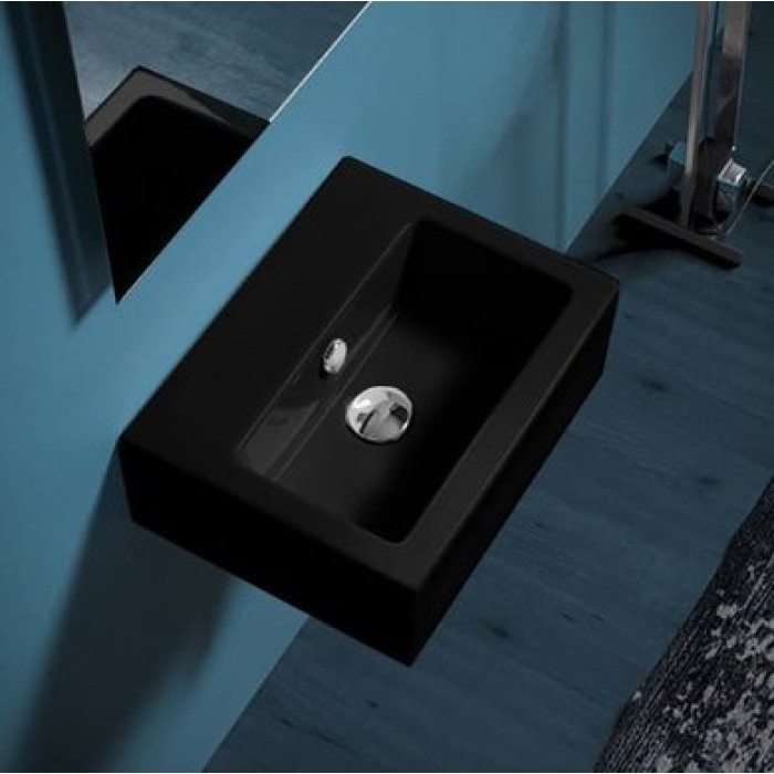 Керамическая раковина 43 см Simas Frozen, nero glossy FZ 14