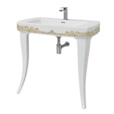 Керамическая раковина 91,5 см Artceram Jazz, white glossy/gold (JZL001 01;15)