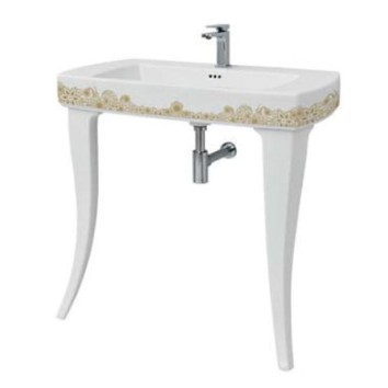 Керамическая раковина 91,5 см Artceram Jazz, white glossy/gold (JZL001 01;15)