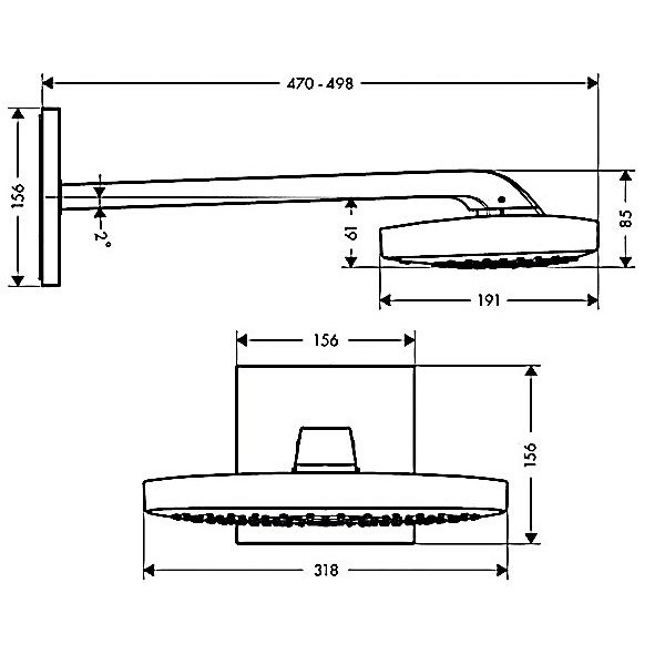 Верхний душ Hansgrohe Raindance Select E 300 3jet 26468000
