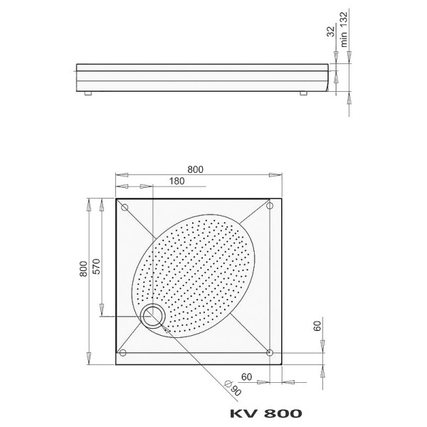 Душевой поддон РАА ART KV 80
