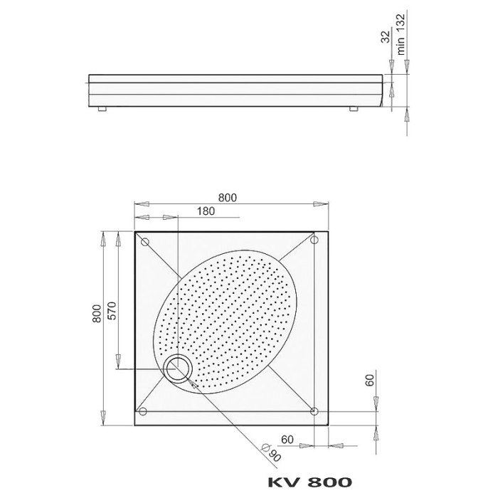 Душевой поддон РАА ART KV 80 Душевой поддон РАА ART KV 80