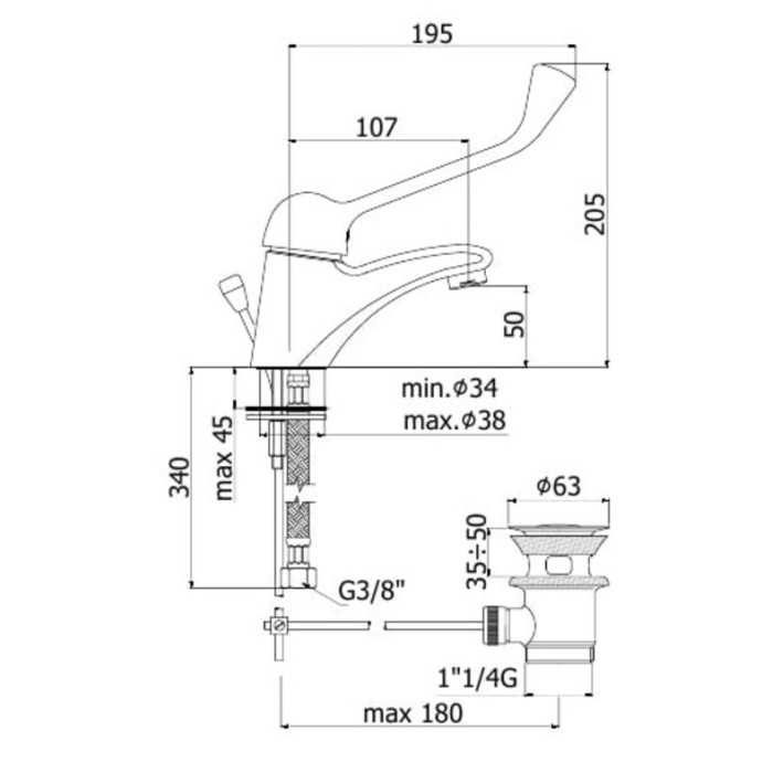 Смеситель для раковины Paffoni Nettuno Due (ND305CR)