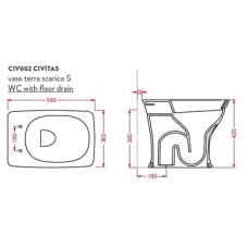 Напольный унитаз Artceram Civitas (CIV003 34;00) grey acquarello