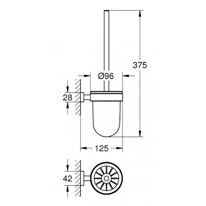 Grohe Туалетный ёршик Essentials Cube в комплекте (40513001)