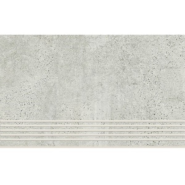 Керамогранит Ступень OPOCZNO PL+ NEWSTONE LIGHT GREY STEPTREAD 8×598×298 под камень