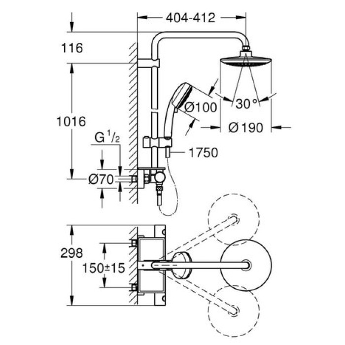 Душевая система Grohe Euphoria 190 26249000