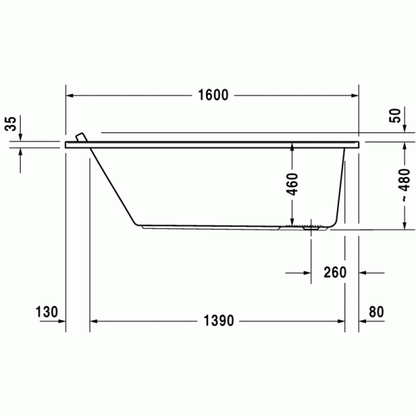 Starck ванна прямоугольная 160 см 700333000000000 в интернет-магазине «Estet Room»