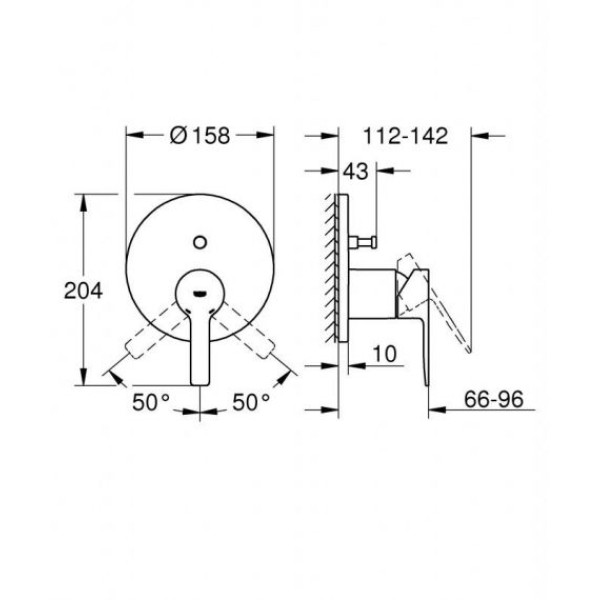 Grohe Lineare Смеситель однорычажный на 2 выхода (24064001)