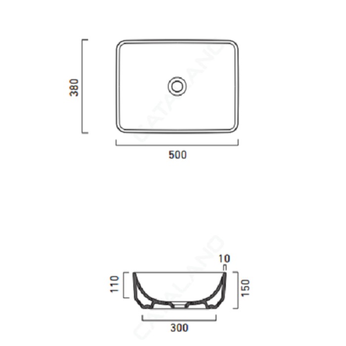 Керамическая раковина 50 см Catalano Green