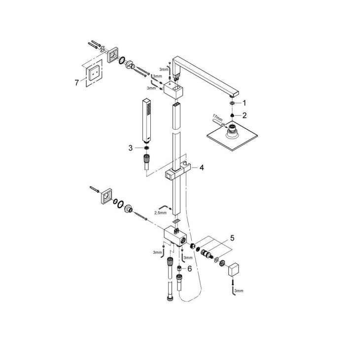 Плитка керамогранит Grohe Euphoria Cube System 150 Душевая система 27696000 для пола