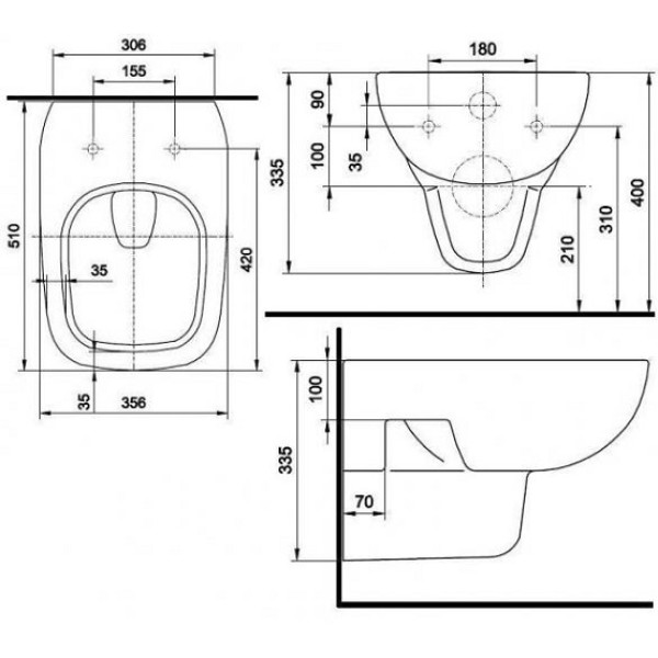 Унитаз подвесной Kolo Style Rimfree (L23120000) без сиденья