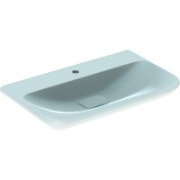 Geberit 125480600 myDay Умывальник 80 см, с 1 отверстием под смеситель., без перелива, з защитным покрытием KeraTect, цвет белый глянец