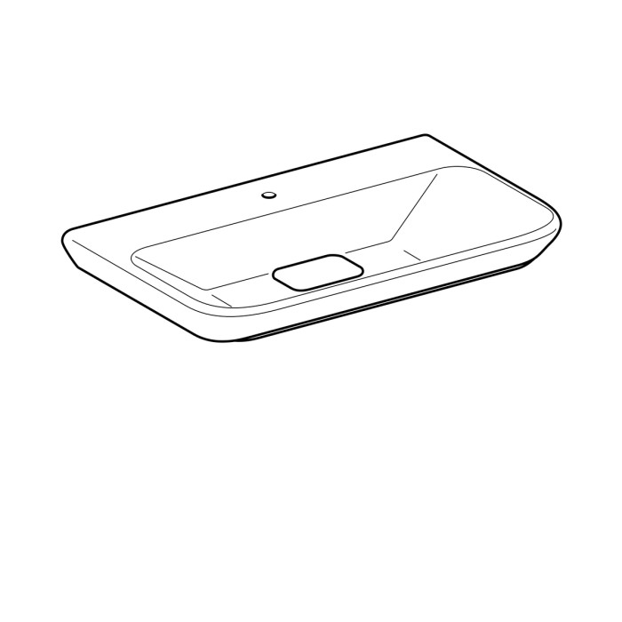 Geberit 125480600 myDay Умывальник 80 см, с 1 отверстием под смеситель., без перелива, з защитным покрытием KeraTect, цвет белый глянец