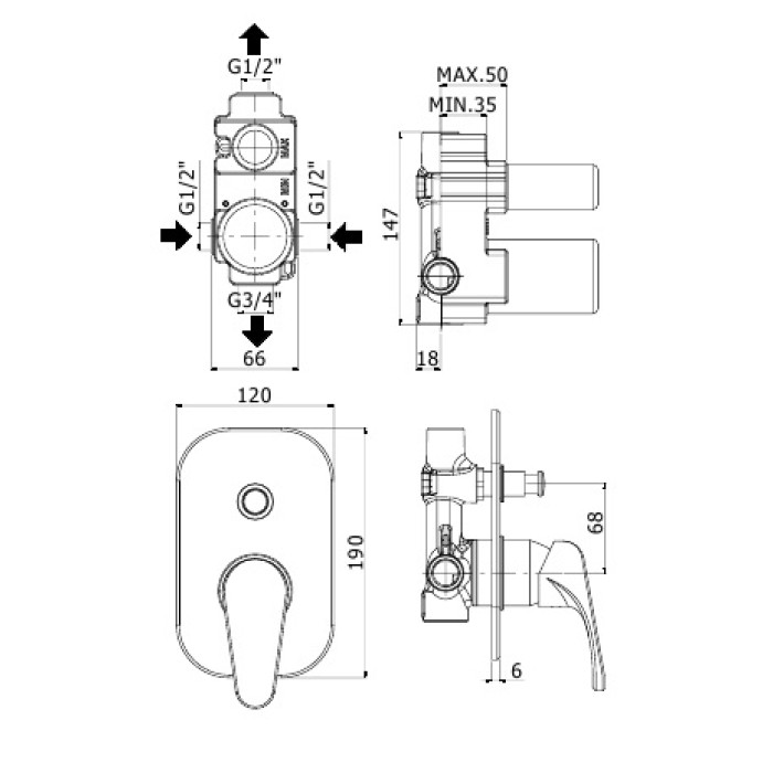 Смеситель Paffoni Denver (DE015CR) Смеситель Paffoni Denver (DE015CR)